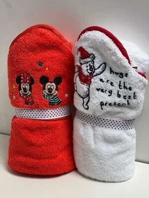 £16.74 • Buy Disney Characters Baby Hooded Bath Towels Mickey Mouse Winnie The Pooh Xmas Gift