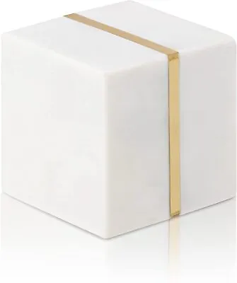 Warm Toast Designs - Marble And Brass Paperweight Or Marble Bookends • $21.99