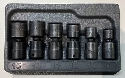 Snap-On 6 Piece 1/4  Drive Metric Swivel Impact Set 8-15mm - Used - READ! • $149.99