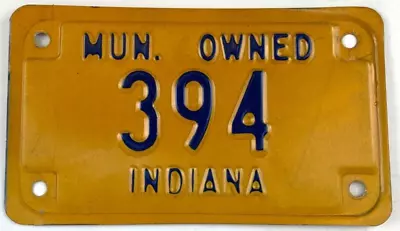 Vintage Indiana Municipal Owned Motorcycle License Plate 3 Digit Collector Decor • $69.95