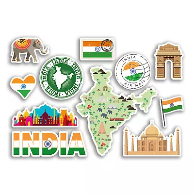 A5 Sticker Sheet India Vinyl Stickers - Map Country Holiday Flag Travel #78482 • £3.99
