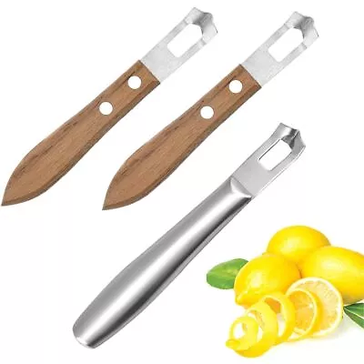 3 PCS Cocktail Channel Carving Knife Walnut Wood Handle Fruit And Vegetable C... • $18.76