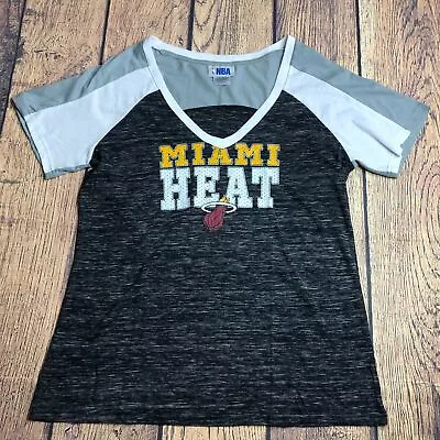 NBA Youth Girls 2XL Miami Heat V Neck Short Sleeve Two Tone Tee Shirt New • $10.49