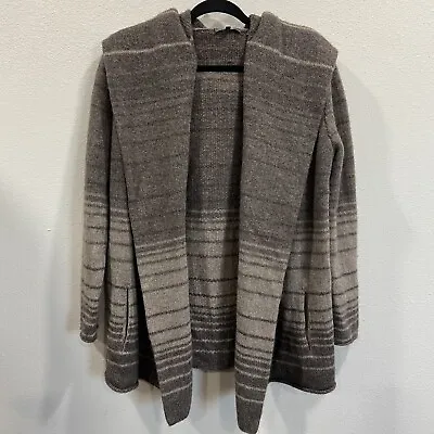$495 VINCE. Sophie M Taupe Tan Striped Blanket Cardigan Sweater Car Coat Yak • $65