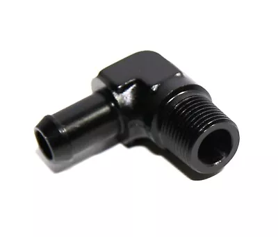 3/8  NPT Male To 1/2  Hose Barb 90° Deg Fuel Oil Gas Line Fitting Adapter Black • $10