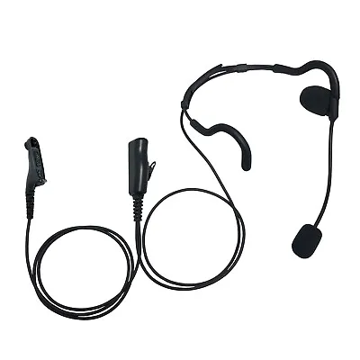 Behind-Head Single Muff Headset W/ Large Lapel PTT For Motorola XPR7580 APX6000 • $21.99