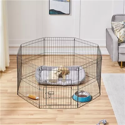 Metal Pet Playpen 8 Panel 24  Foldable Playpen Fence For Puppy/Small Animals • $34.98