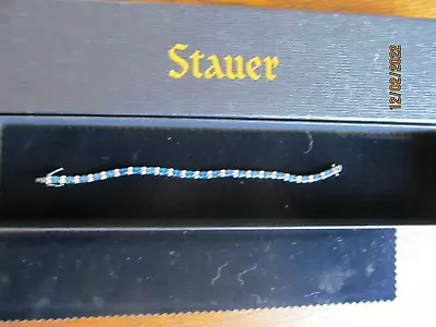 $79 • Buy Stauer Stress Free Blue Sapphire Simulant & Diamondaura Tennis Bracelet 7 1/2 