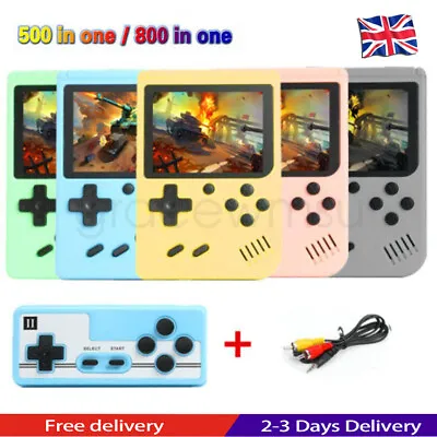 Built In 800 Or 500 Classic Handheld Retro Video Game Console Dual Gameboy NEW • £12.59