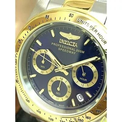 Invicta Men's Watch 3644 Speedway Blue Dial Chronograph Quartz Two Tone Steel • $69.27