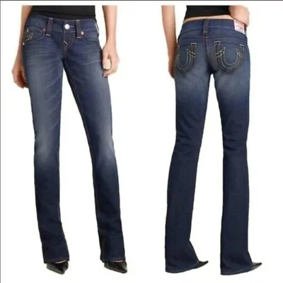 True Religion Rockstar Gina Dark Wash Bootcut Jeggings 27 • $39.95