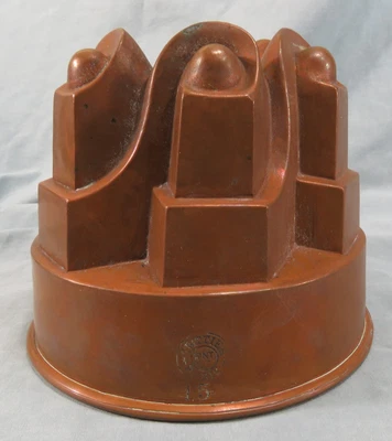 $129.99 • Buy Antique Copper Cake Pan Trottier 15 Jelly Mold VTG Bundt Tin Lined France
