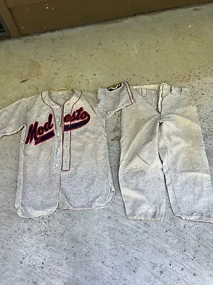 Vintage 1950s Modesto A’s Baseball Uniform Ford California Size 38 • $200