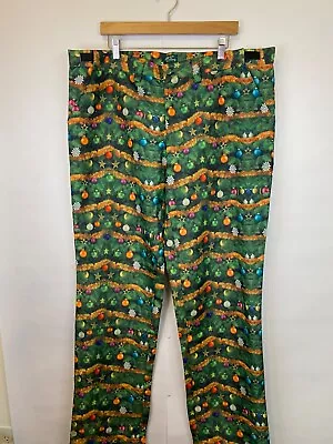 Life Of The Party Men's XXL Green Christmas Tree Ornament Pants Holiday Party • $14.99