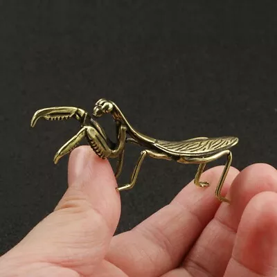 Brass Mantis Figurine Statue Animal Figurines Toys Home Desktop Decoration • $7.99