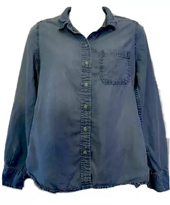 Mossimo  Supply  Co Denim Button Down Blouse Sz Medium Long Sleeves Shirt • $9.99