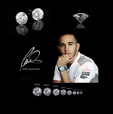 £6.45 • Buy Men’s/Boy’s Lewis Hamilton White Gold Plated Diamond Crystal Gemstone Earrings