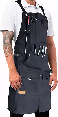 ® Work Apron With Tool Pockets - Heavy Duty Shop Apron For Woodworkers Mechanic • $79.99