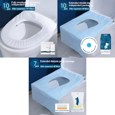 £5.75 • Buy Toilet Seat Cover Toilet Mat Disposable Travel Universal Waterproof White