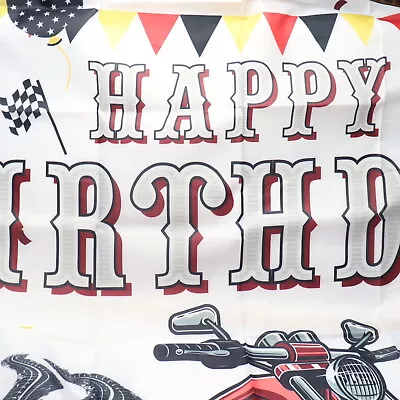 Motorcycle Birthday Backdrop Banner Decor 46  X 70  • $4.80