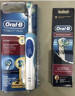 $37.95 • Buy Oral B Vitality Plus Floss Action Toothbrush + 2 Replacement Heads