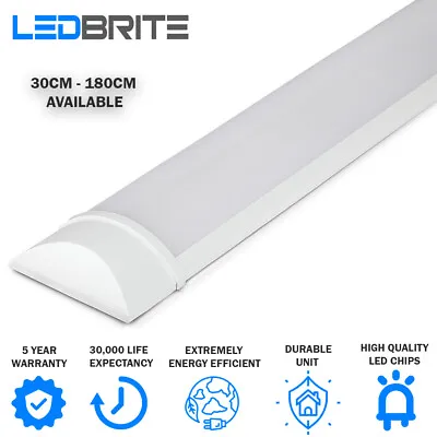 LED Batten Light 6500K Daylight Fluorescent Strip Light Slim Fitting LEDBRITE • £22.90