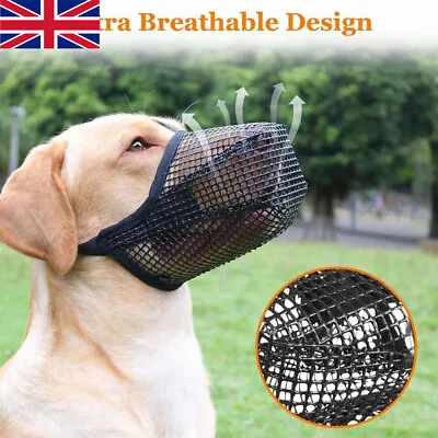 Dog Anti-lick Mouth Cover Breathable Muzzle Mesh Pet Anti-Biting Chewing Licking • £1.99