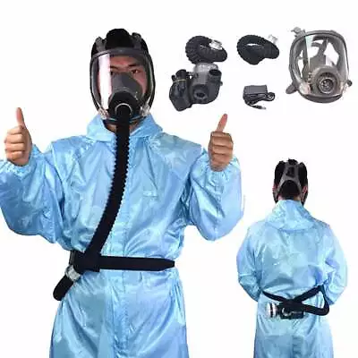 Electric Full Face Gas Mask Respirator System Air Fed Constant Flow Supplied • $203.49