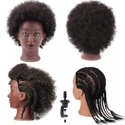 Black Mannequin Head Practice Cornrowing Braiding And Twisting Hair Mannequin... • $49.87