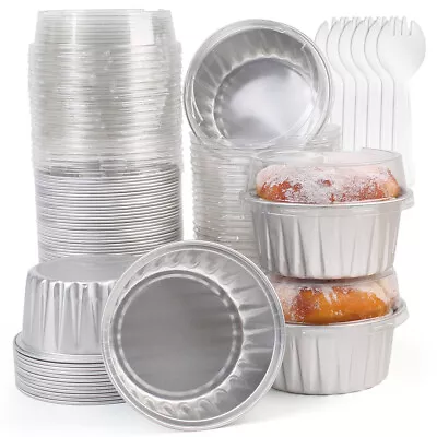 Cupcake Liners 50 Pack 5oz Aluminum Foil Baking Cups Muffin Tin Souffle Holders • $15.99