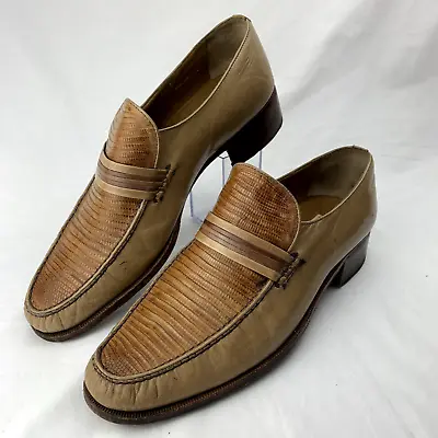 Moreschi Shoes Mens 7.5 Loafer Tan Leather Russell Bromley Made In Italy • $56.24