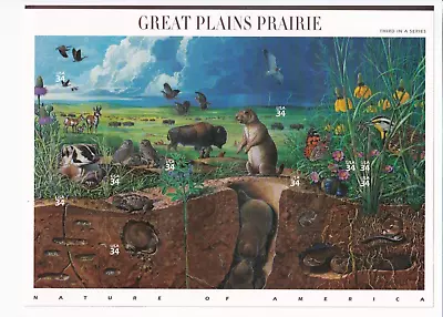 U.S.: Sc #3506 Great Plains Prairie 34c Sheet Of 10 MNH (3506) • $3.50