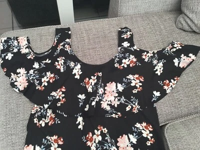 £7.50 • Buy Peacocks Black Flowered Dress Size 16 Excellent Condition 