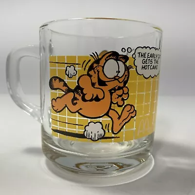 Garfield McDonalds Anchor Hocking Coffee Mug Yellow Tile Grid VTG USA Made • $8.99