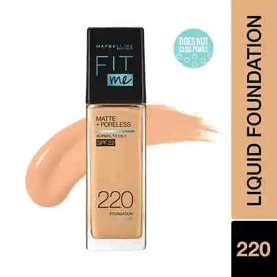 Maybelline New York Fit Me Matte+Poreless Liquid Foundation With Clay-30ml • $14.83