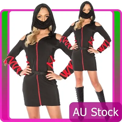 Ladies Deadly Spirit Ninja Samurai Master Costume Adults Halloween Fancy Dress • $24.90