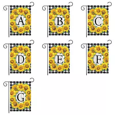 12x18 Inch Sunflower Letter Banner Monogram Garden Flag Initial Floral Banner • $8.54