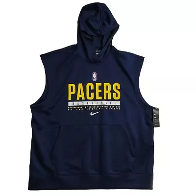 Nike Indiana Pacers Sleeveless Hoodie Mens Size XL Blue NBA Team Issued RARE NEW • $99.99