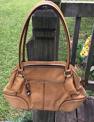 B Makowsky Yellow Leather Satchel Purse Large • $27