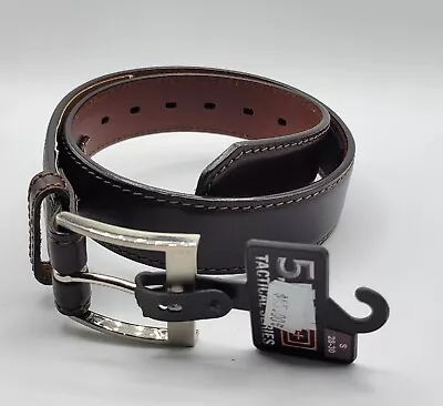 5.11 511 Tactical Brown Casual Leather Belt 1.5 In 59501 SMA NWT Silver BKL SQU • $20.39