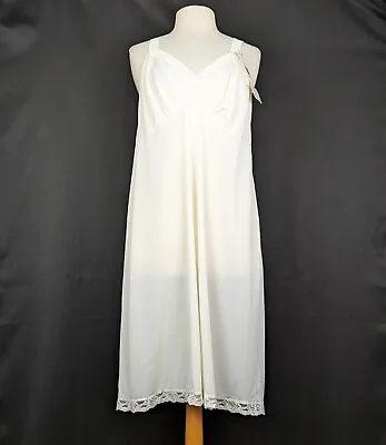 Vintage 90s Slip Ivory Full Dress Nylon Misses Size 42 Cabernet New Deadstock • $39.95