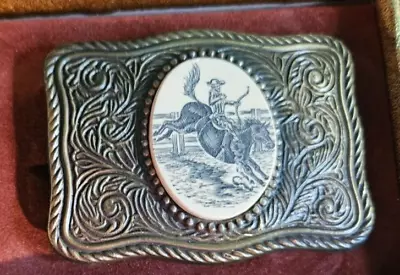 Vintage Solid Brass Rodeo Belt Buckle • $5