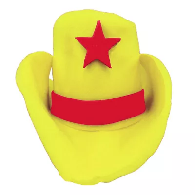 Giant Foam Cowboy Western Novelty Hat YELLOW • $20.99