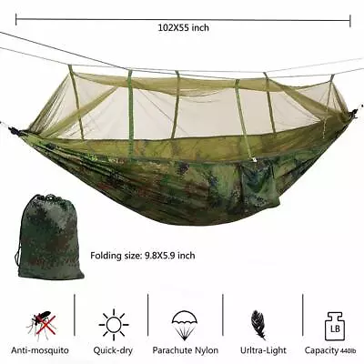 660lbs Portable Double Person Camping Hammock Tent With Mosquito Net Hanging Bed • $19.99