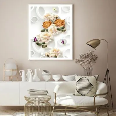 Flowers Abstract 3D Design Print Premium Poster High Quality Choose Sizes • $12.90