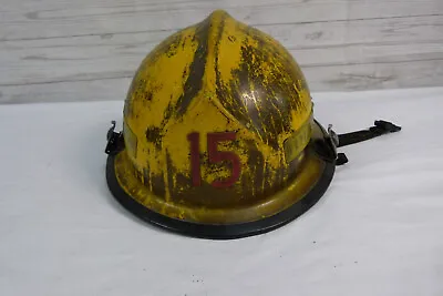 Morning Pride's Force V Lite Fireman's Yellow Helmet Adjustable Sz 6 1/4 To 8 • $49.99
