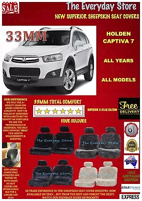 Sheepskin Car Seat Covers Holden Captiva 7 All Years Pair Airbag Safe 33MM • $279