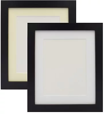 Black Photo Picture Frame Poster Frame With Mount Various Size White Ivory Mount • £8.99