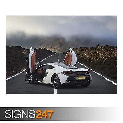 MCLAREN 570GT WHITE (AC551) CAR POSTER - Photo Picture Poster Print Art A0 To A4 • £8.95