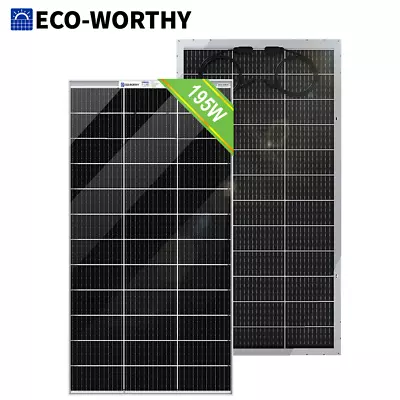 ECO-WORTHY Bifacial 200W Watt 12V Solar Panel Mono HighEfficiency PV For Sunshed • $144.49